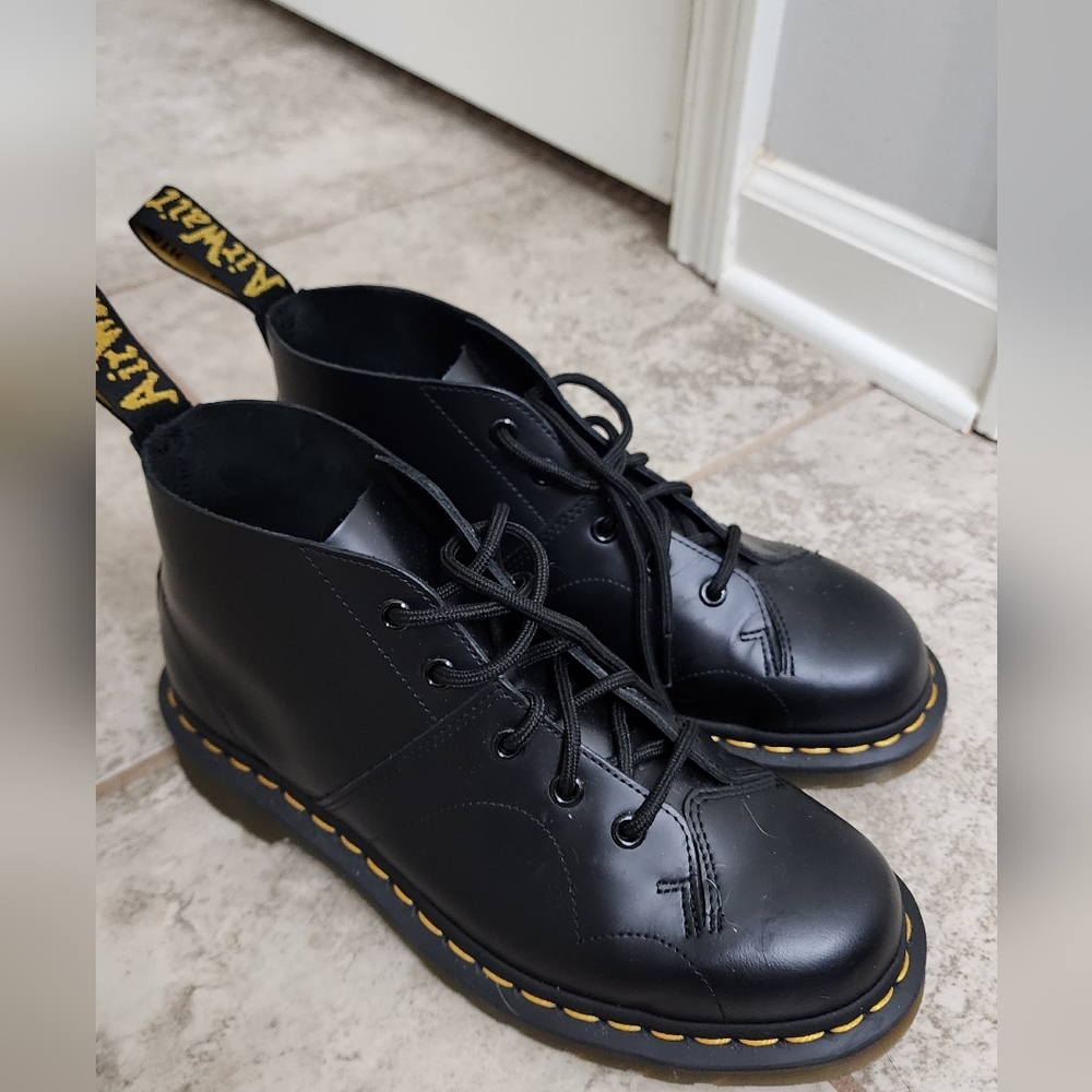 DR.MARTINS Church Smooth Leather Monkey Boots- Black size 8/ 6UK